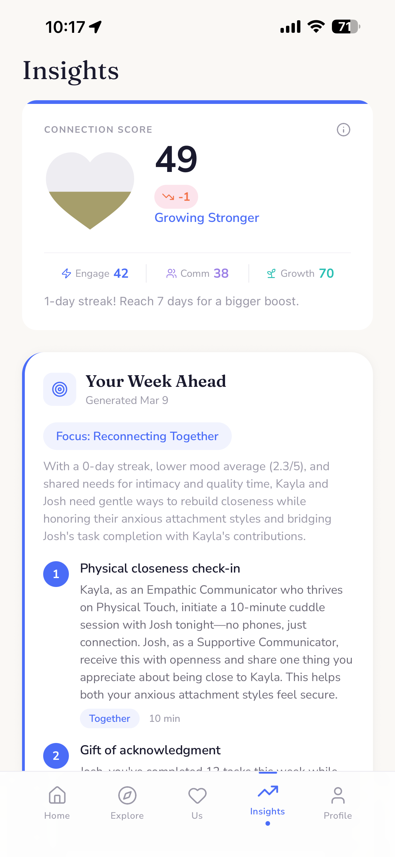 Insights tab